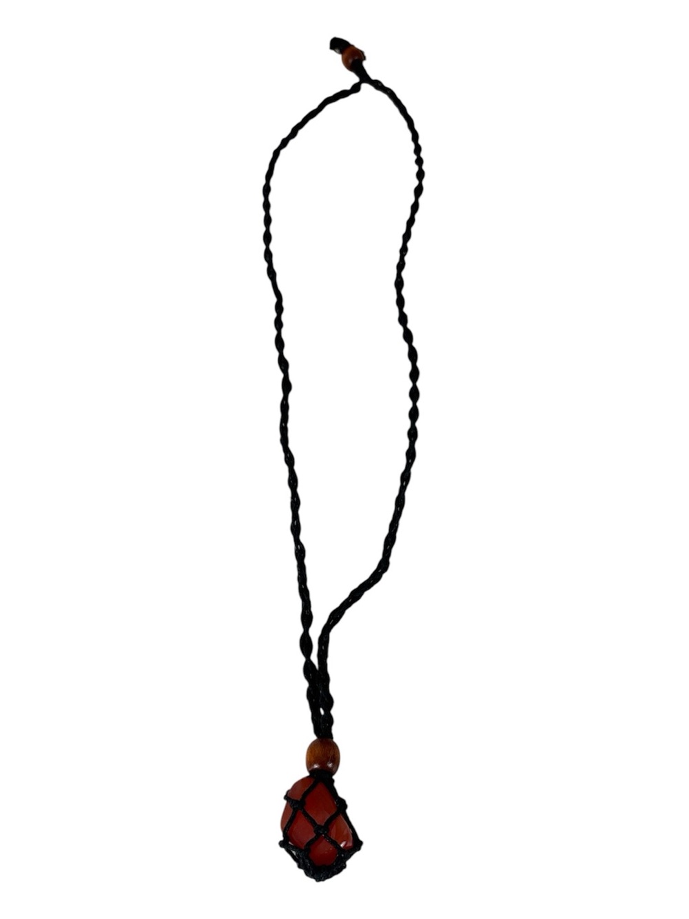 Handmade bohemian Adjustable Crystal Holder Necklaces Cord Cage with carnelian